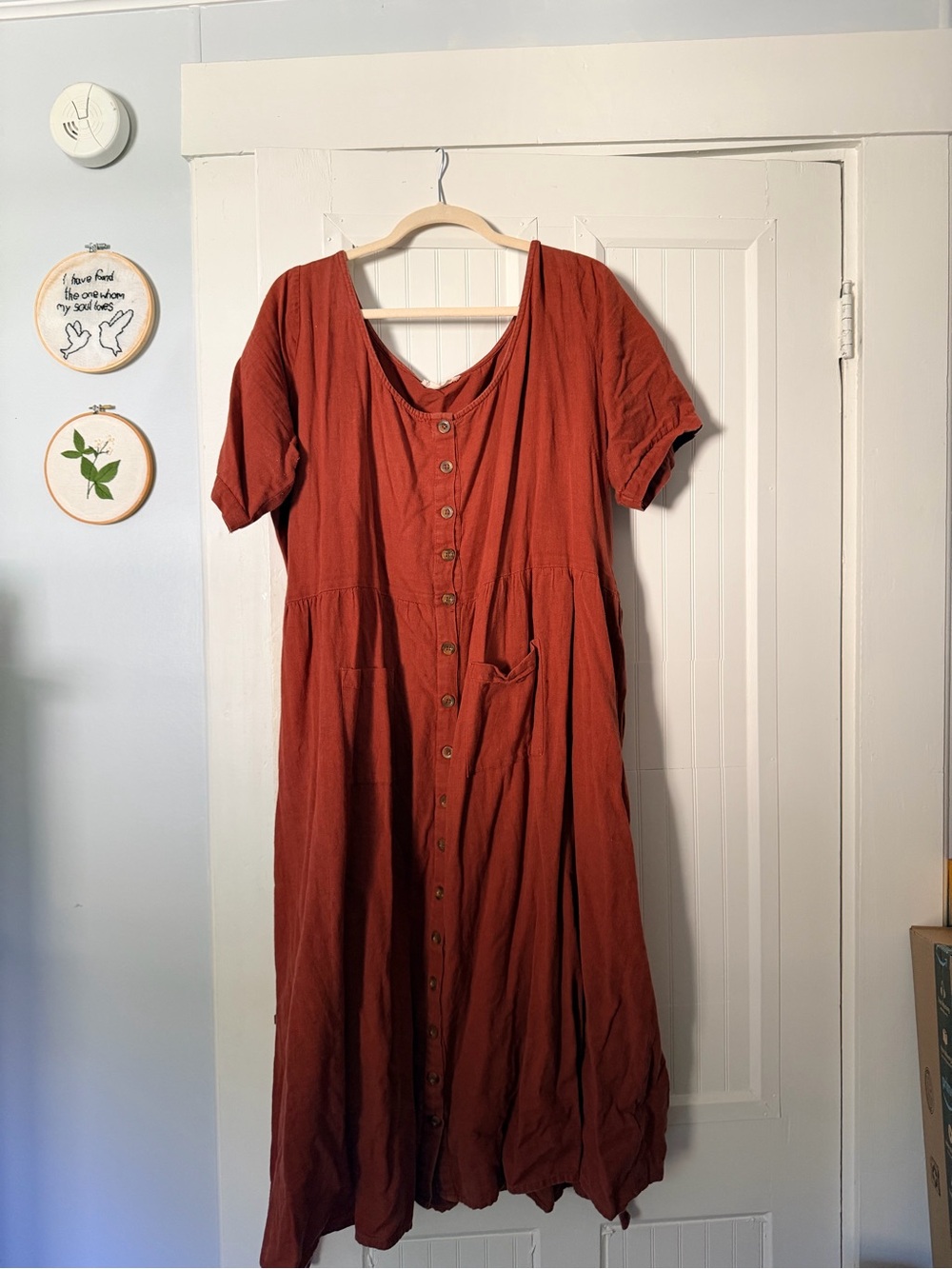 Little Cottonwood red linen dress
